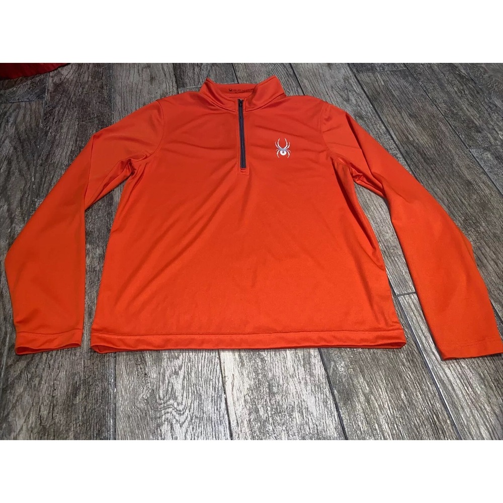 Spyder 1/4 Zip Pullover Mens Size Small Reddish‎ Orange And Black